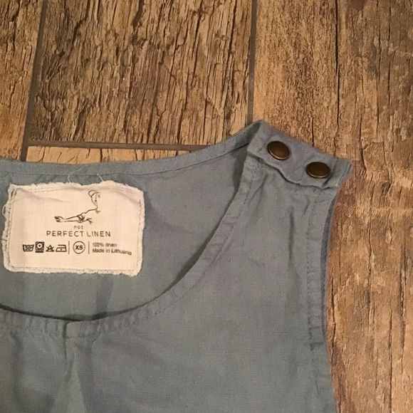 Not Perfect Linen Smock Dress Swedish Blue XS - Picture 6 of 7